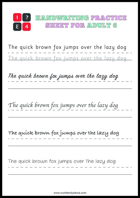 Aug 19, 2022 · Printable Worksheets from K5 Learning. Although this website is targeted at students in K-5, the section on cursive writing is excellent. It contains numerous worksheets that increase in difficulty and cover writing the alphabet, joins, words, sentences and passages. "Better Handwriting for Adults" Workbook. 